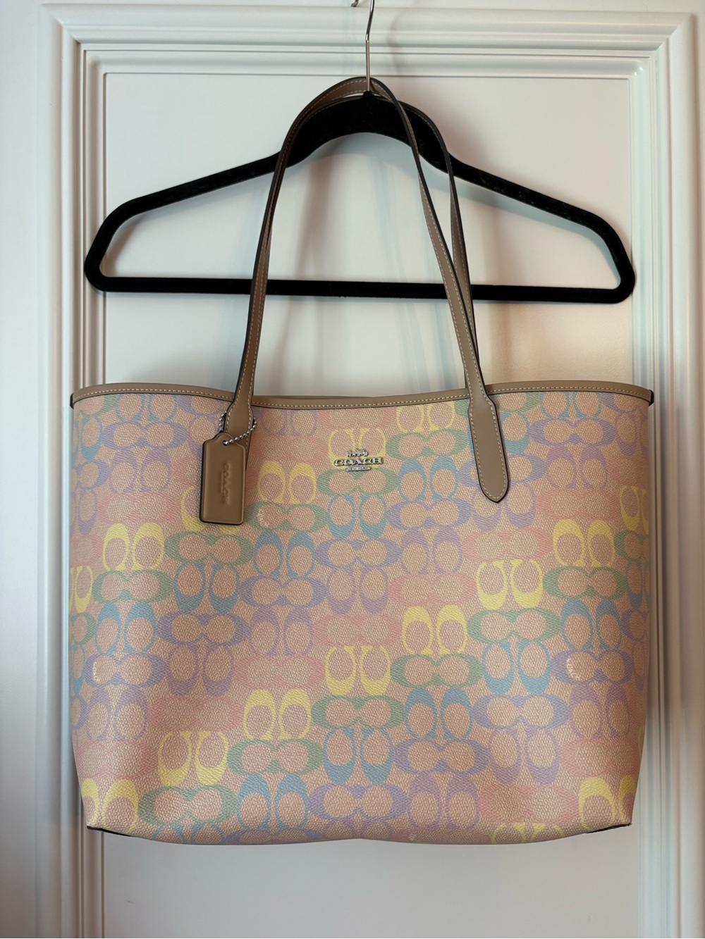 Coach Rainbow Coated Canvas Tote NWOT